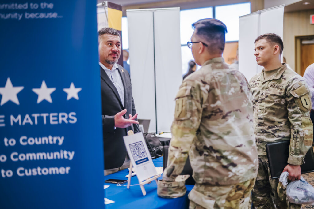 Veterans attending job fair event